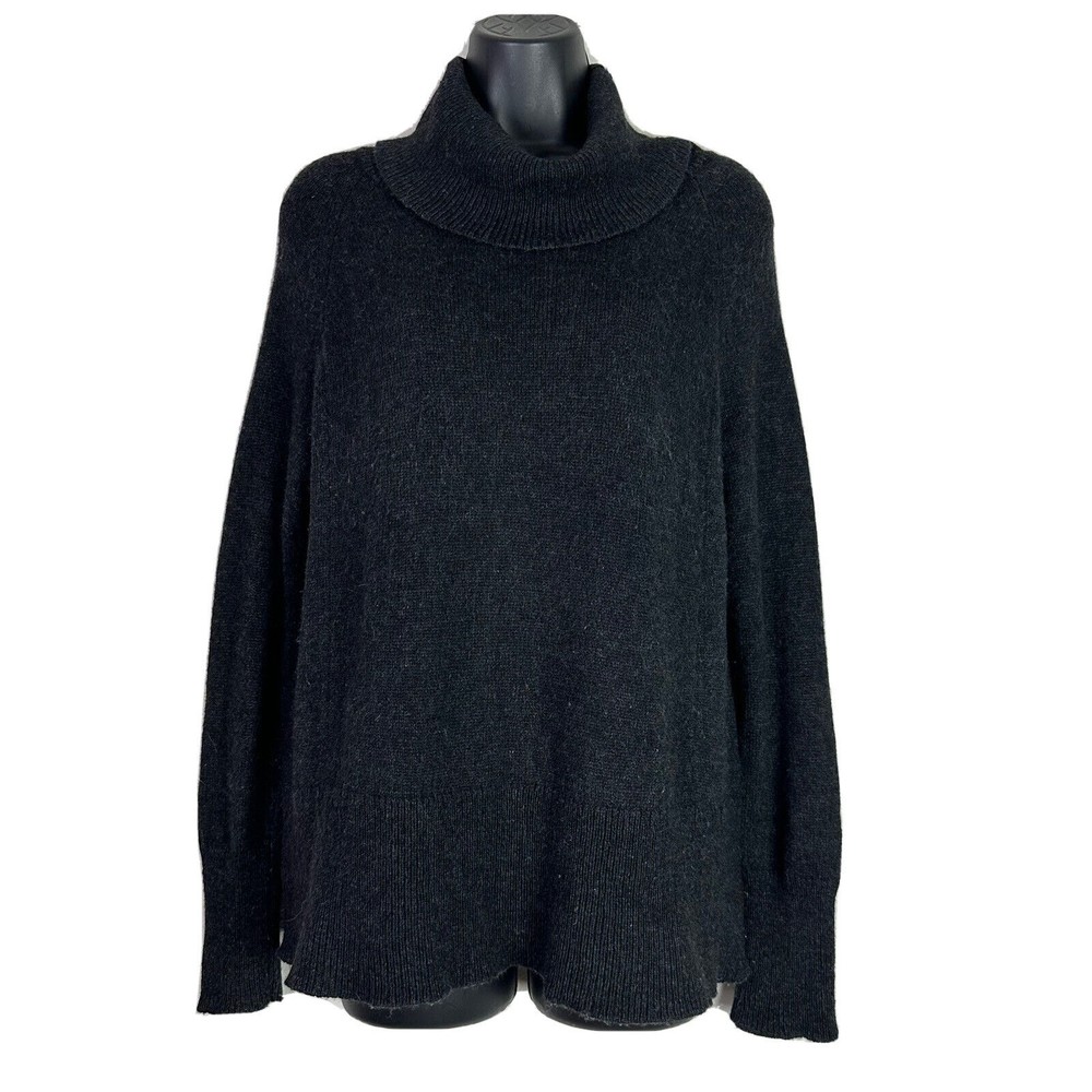 Aritzia Community Alpaca Turtleneck  Ribbed Sweater Top Dark Gray Sz XS - Picture 2 of 10